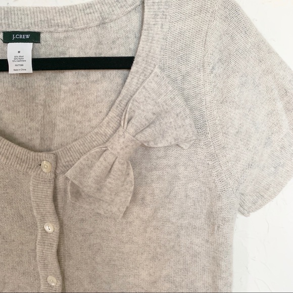 💲SOLD💲J Crew Wool Cashmere Valerie Bow Cardigan - Picture 3 of 4
